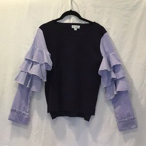 Navy Pinstripe Sweater